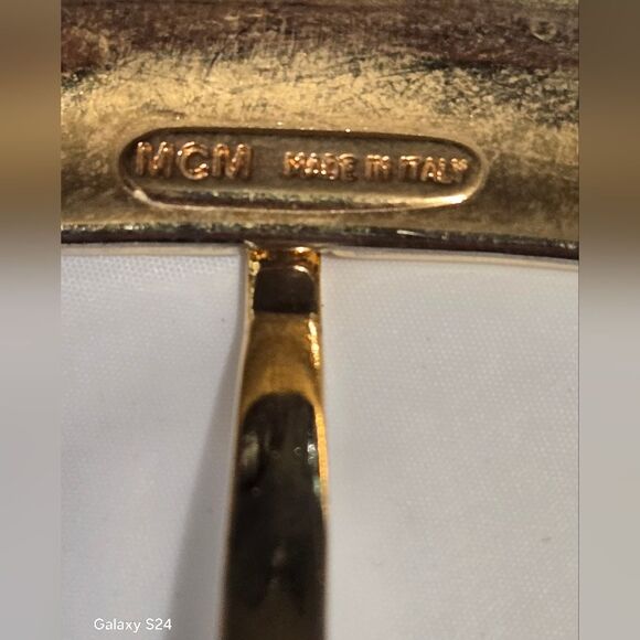 MCM ALLIGATOR WITH BRASS BUCKLE BELT MADE IN ITALY - Picture 14 of 14